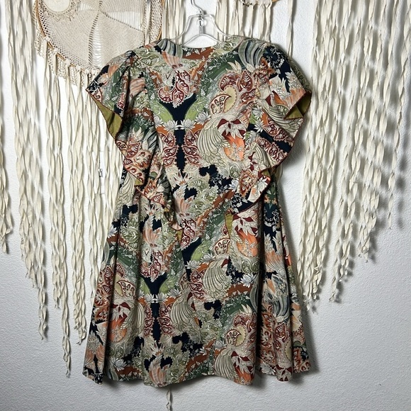 Chufy | Memories of Ancient Burma Flutter Sleeve Mini Dress Size Small - Picture 7 of 12